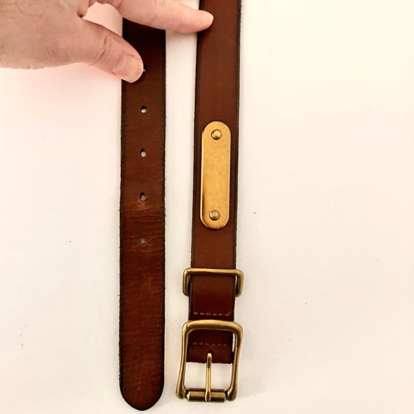 Polo by Ralph Lauren Dark Brown Belt with solid brass buckle & hardware - Picture 7 of 17